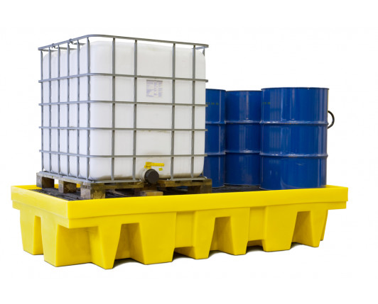 Double IBC Spill Pallet With Grate