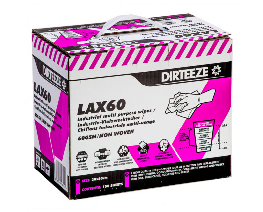 Lax 60 Low Lint Rag Replacement Box 150 sheets 30 x 50cm